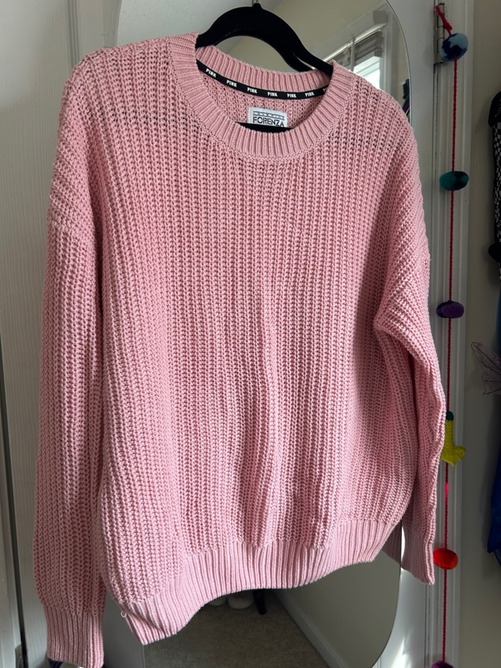 Forenza Pastel Pink Chunky Crewneck Sweater
